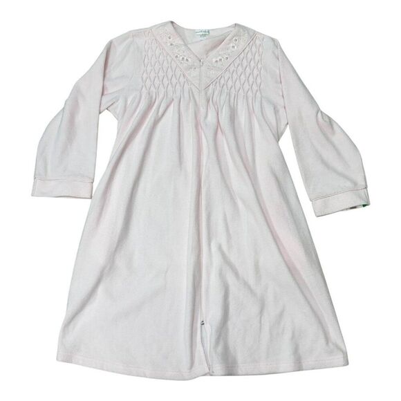 Miss Elaine Other - Miss Elaine Womens Long Sleeve Pink Nightgown L Cotton Fleece Housecoat NEW